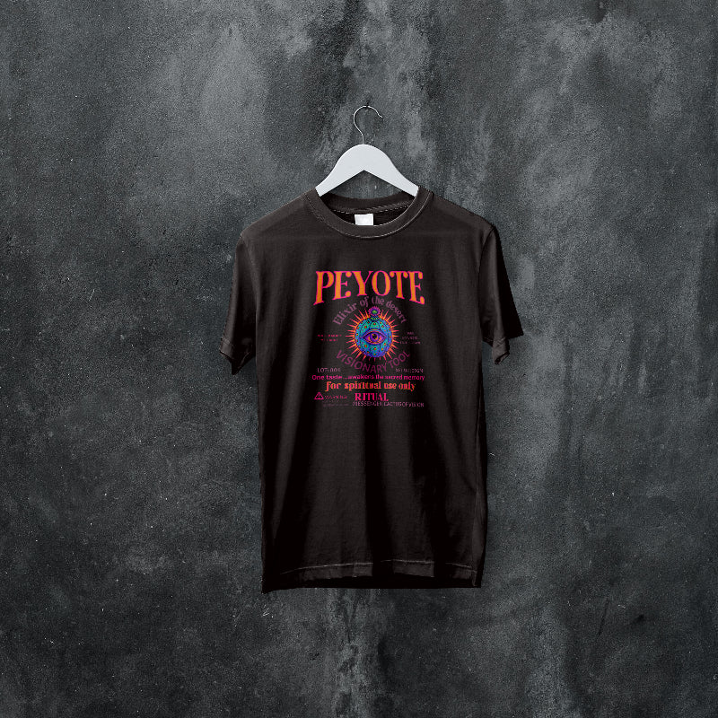 Ritual militia graphic shirt, black red triangle design, rebellion streetwear