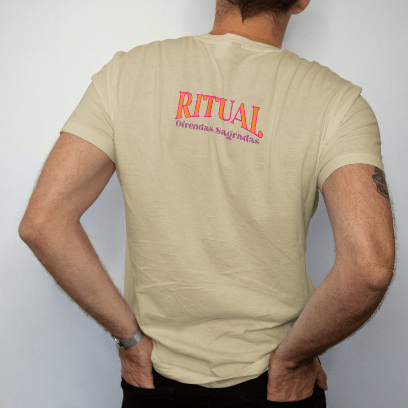 Ritual militia graphic shirt, black red triangle design, rebellion streetwear